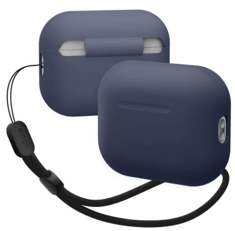 ELAGO Airpods PRO 2 Silicone case with strap Jean Indigo