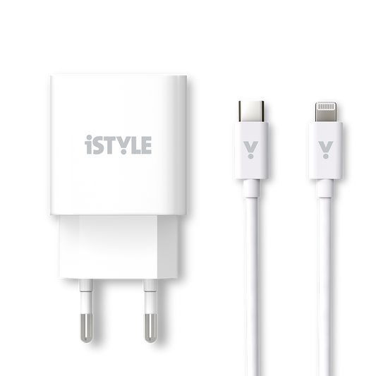 20W PD adaptér s káblom iSTYLE - biela