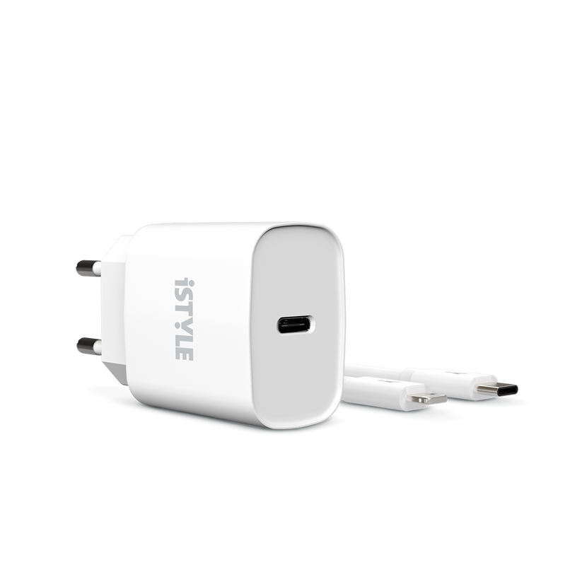 20W PD adaptér s káblom iSTYLE - biela