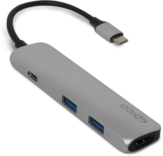 EPICO USB Type-C Hub Multi-Port 4k HDMI - silver/black