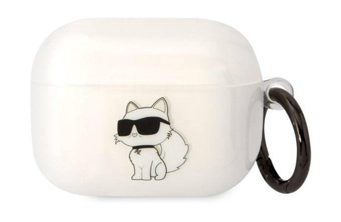 Karl Lagerfeld 3D Logo NFT Choupette TPU Case for Airpods Pro (2022) - White