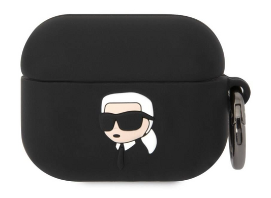 Karl Lagerfeld 3D Logo NFT Karl Head Silicone Case for Airpods Pro (2022) - Black