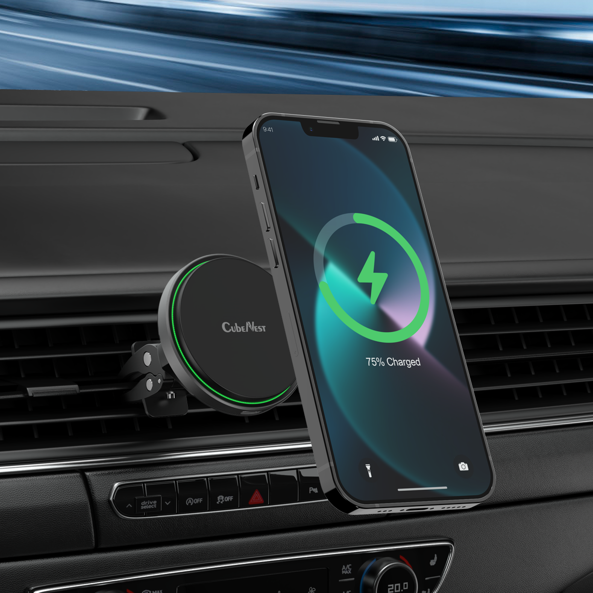 CubeNest Magnetic Wireless car charger S1C0