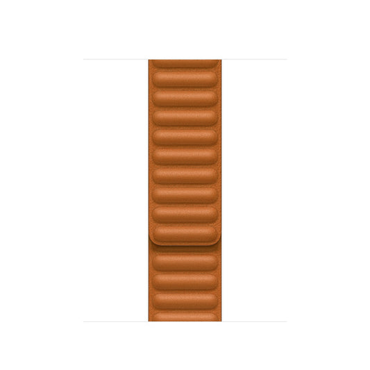 41mm Golden Brown Leather Link - S/M