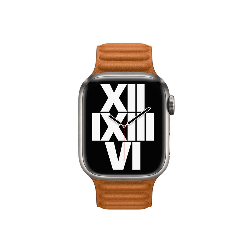 41mm Golden Brown Leather Link - M/L