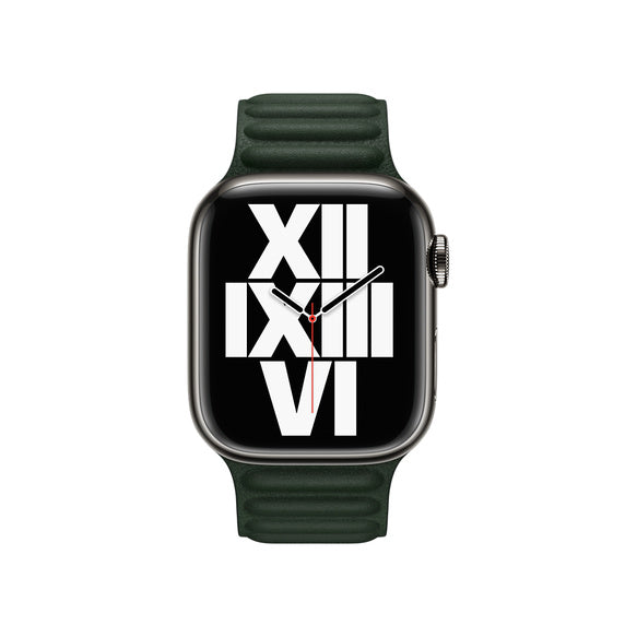 41mm Sequoia Green Leather Link - S/M