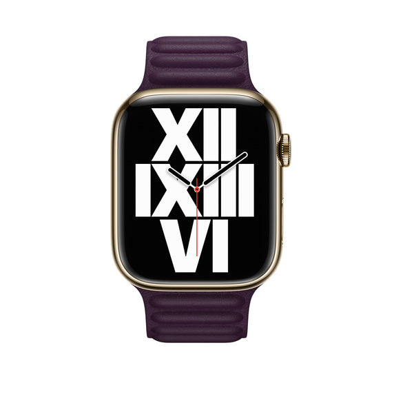 45mm Dark Cherry Leather Link - S/M