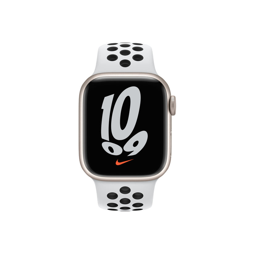 41mm Pure Platinum/Black Nike Sport Band - Regular