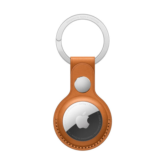 AirTag Leather Key Ring - Golden Brown