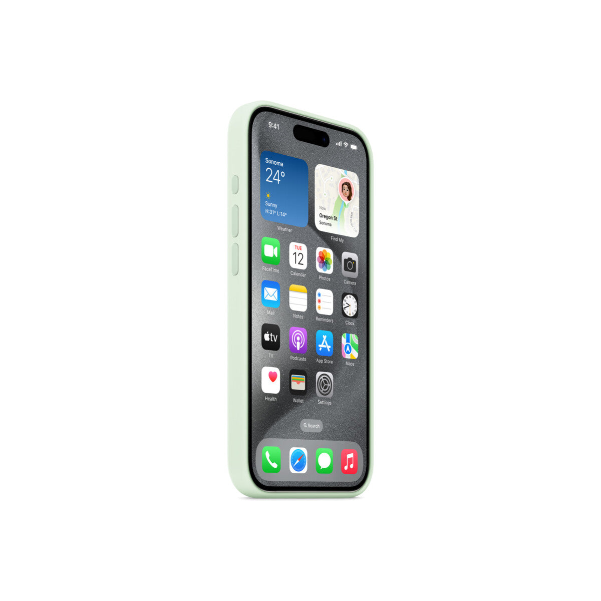 Apple iPhone 15 Pro Silikónový obal s MagSafe - Soft Mint