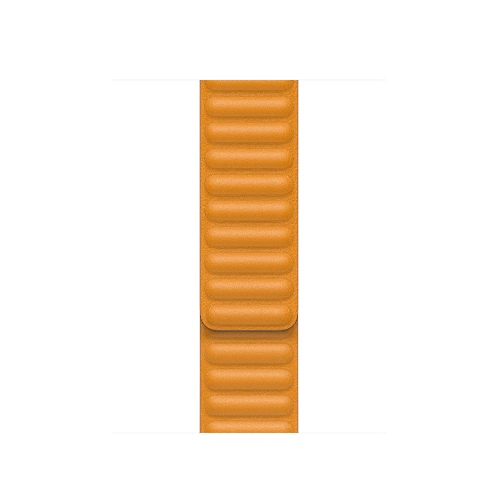 41mm Golden Brown Leather Link - S/M