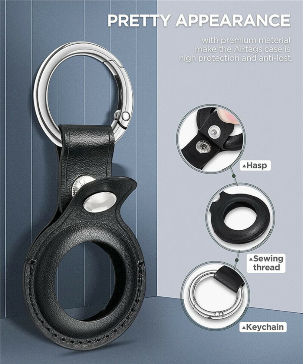 Innocent Leather ring for AirTag - Čierny