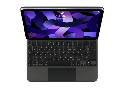 Apple Magic Keyboard pre iPad Pro 11-palcový (4. generácie) a iPad Air (5. generácie) - Ukrajinská - Čierna (Otvorená)