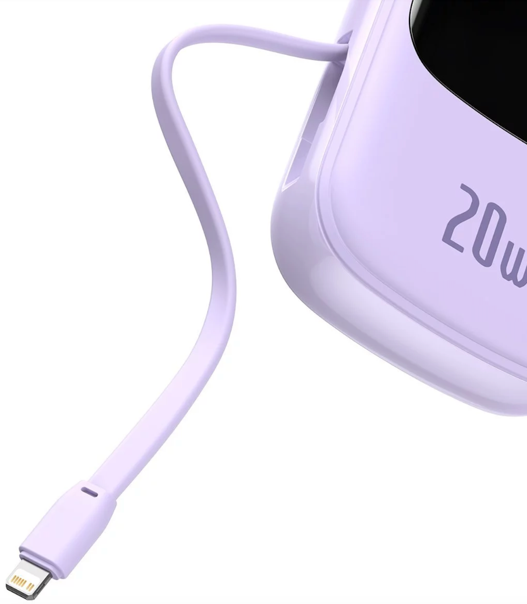 Baseus QPow Power Bank with Lightning Cable 20000mAh - Purple