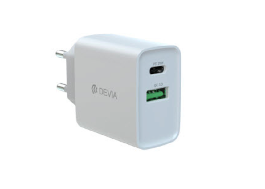 DEVIA Dual Smart Charger 20W 1x PD USB-C / 1x USB