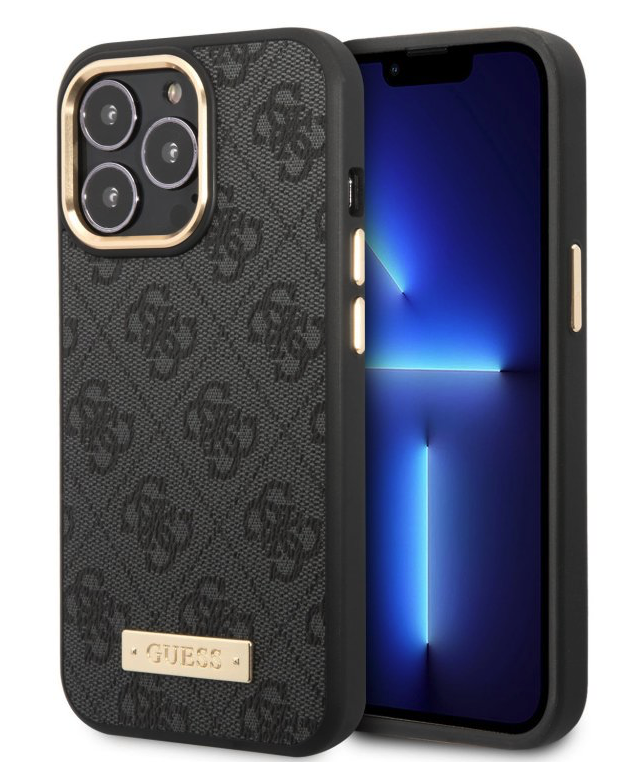 Guess PU 4G MagSafe Case for iPhone 14 Pro - Black