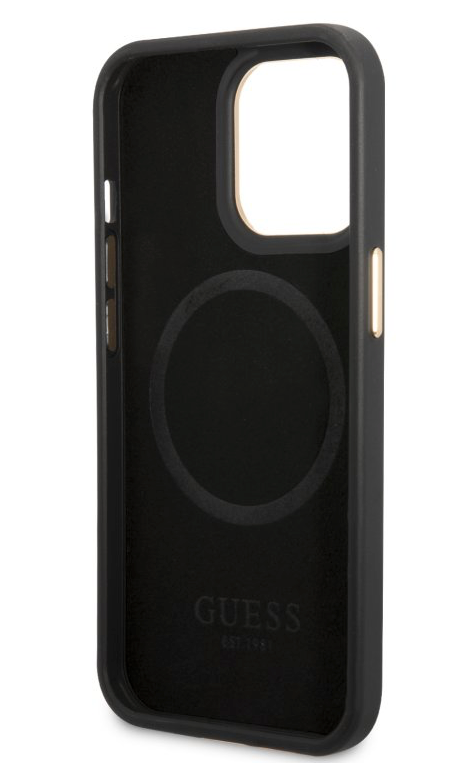 Guess PU 4G MagSafe Case for iPhone 14 Pro - Black