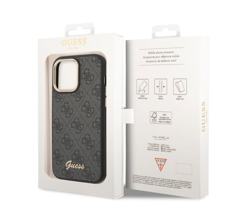 Guess PC/TPU 4G Metal Camera Outline Case pro iPhone 14 Pro Max - Black