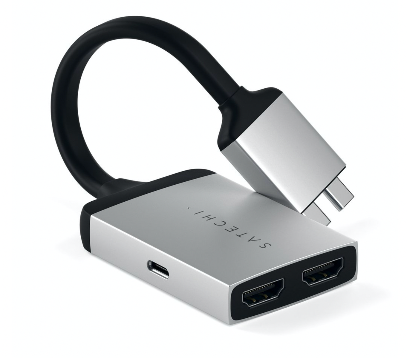 SATECHI Type-C Dual HDMI Adapter - Strieborný