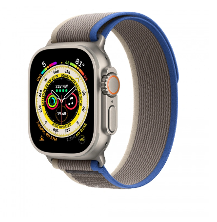 Innocent Trail Fabric Loop remienok pre Apple Watch Ultra 49 mm - Modrá/Šedá
