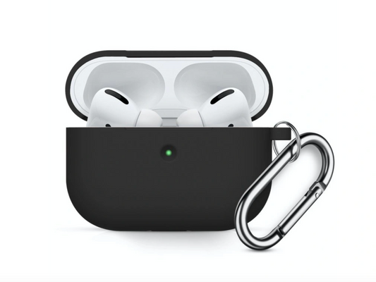 Innocent California Silikónové púzdro pre AirPods Pro 2 s karabínou - Čierna