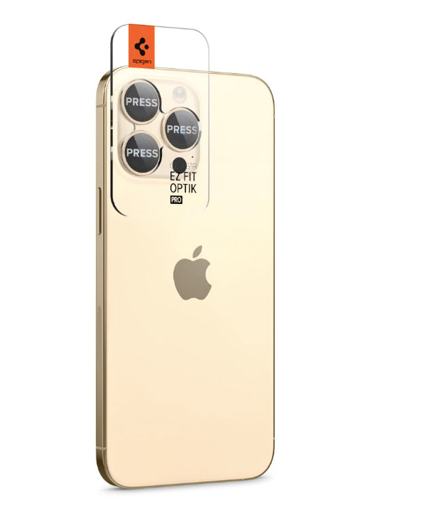 Spigen Glass Ez Fit Optik Pro 2 Pack iPhone 14 Pro/iPhone 14 Pro Max Gold