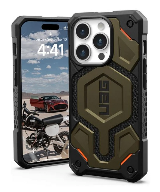 UAG Monarch Pro MagSafe, kevlar element green - iPhone 15 Pro
