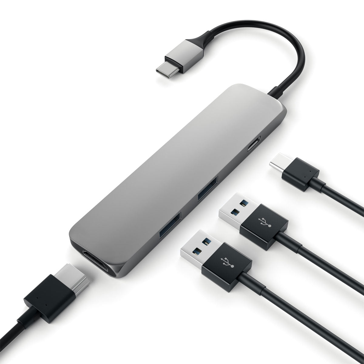 Satechi Slim, USB-C Hub adaptér - vesmírne šedý