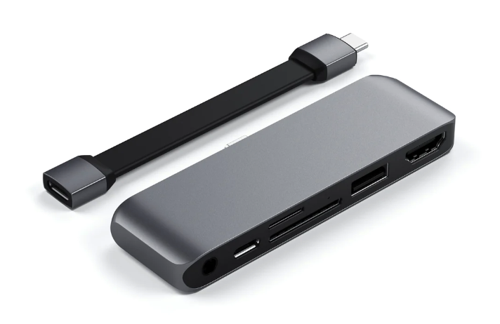 Satechi USB-C Mobile Pro HUB SD (1x USB-C PD,1x 4K HDMI,1x USB 3.0, MicroSD, 3.5mm audio) - Grey