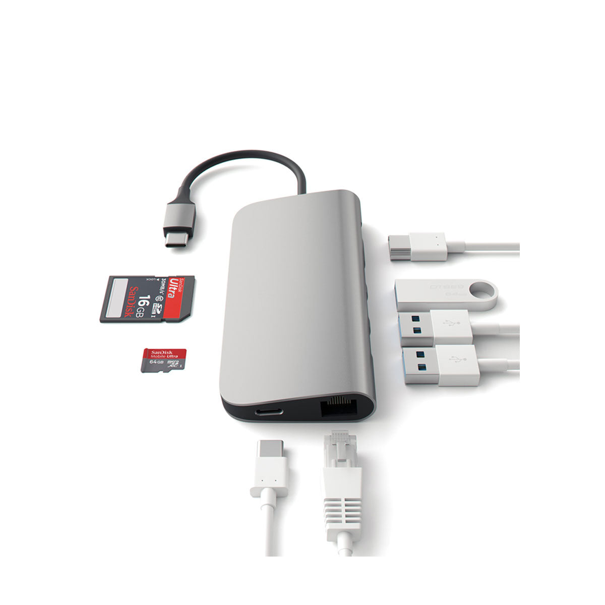 Satechi Type-C Multi-Port 4K Adaptér - vesmírne šedý
