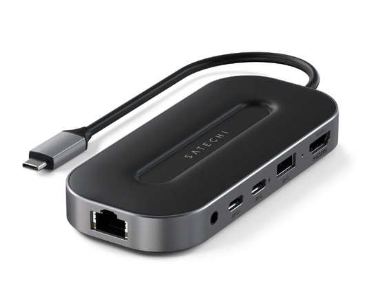 Satechi USB-4 Multiport W2.5G Ethernet (1xHDMI2.1, 1xUSB-A, 2x USB-C, Audio 3.5mm, Ethernet) - Black