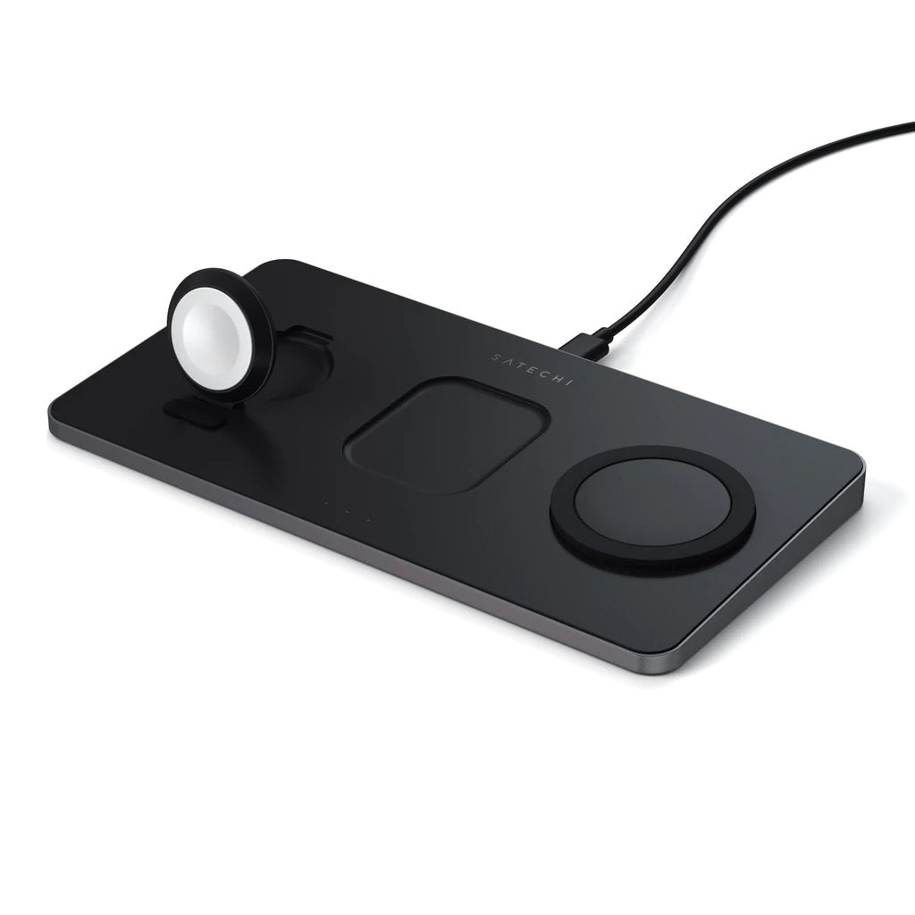Satechi Trio Wireless Charging Pad (Apple Watch, Airpods, iPhone) - Čierna