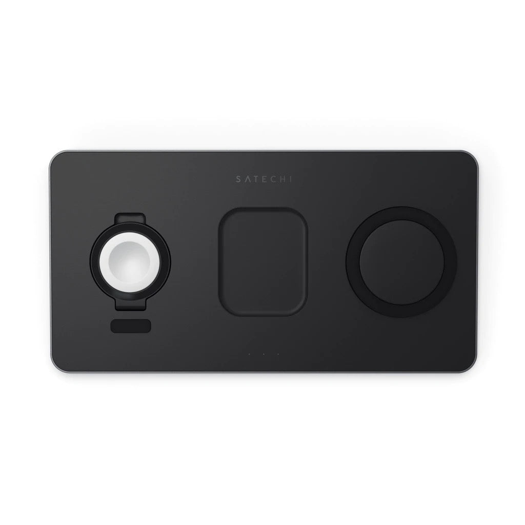 Satechi Trio Wireless Charging Pad (Apple Watch, Airpods, iPhone) - Čierna