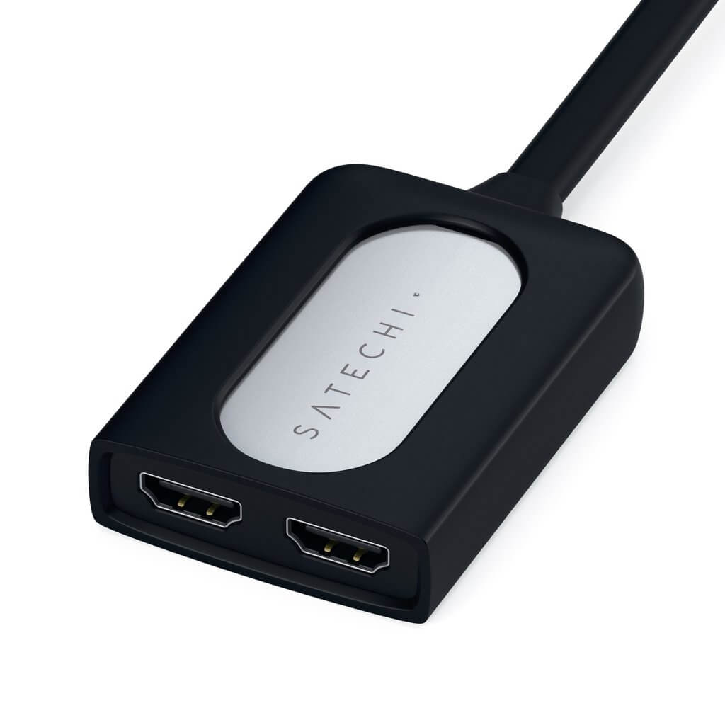 SATECHI Type-C Dual HDMI Adapter - Strieborný