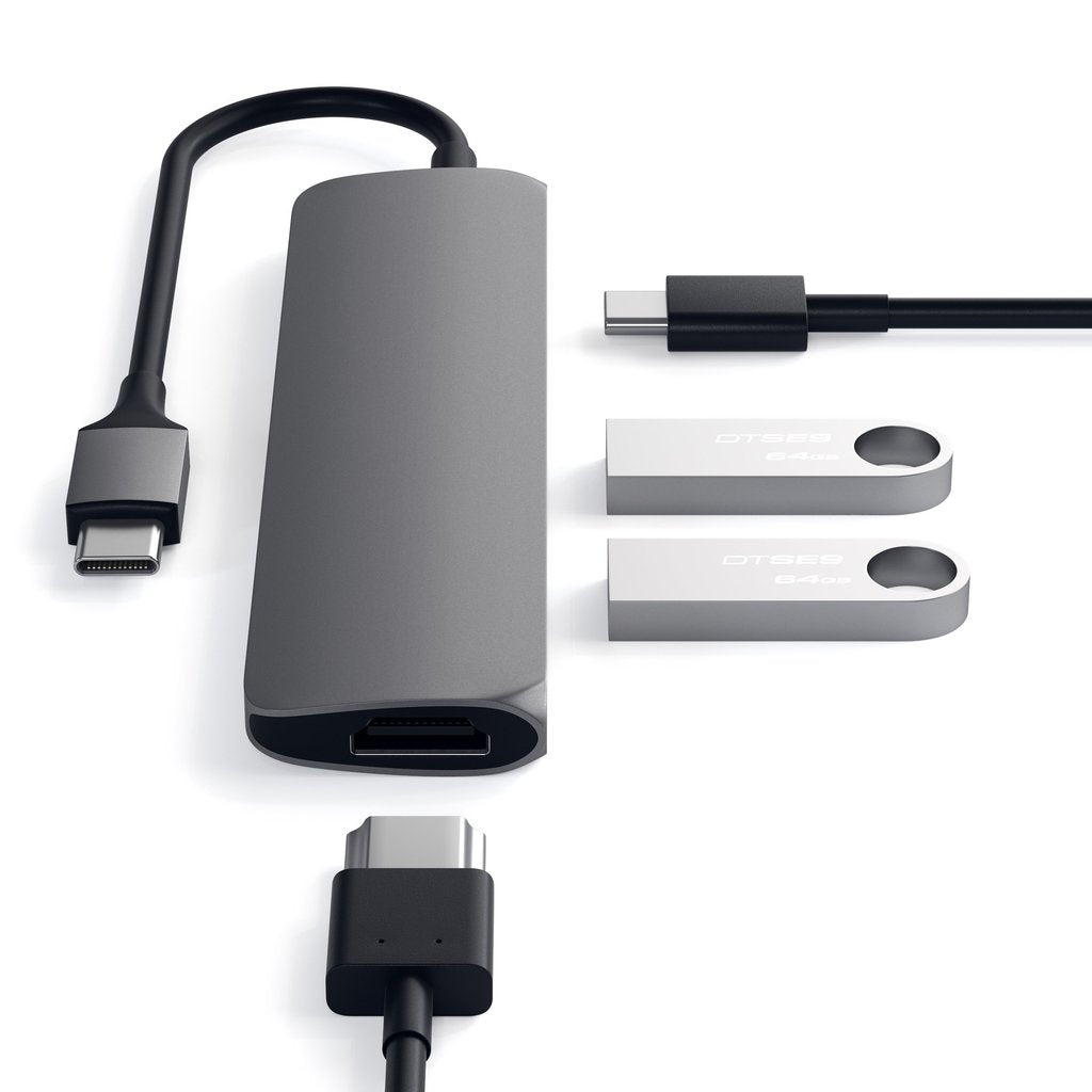 Satechi Slim, USB-C Hub adaptér - vesmírne šedý