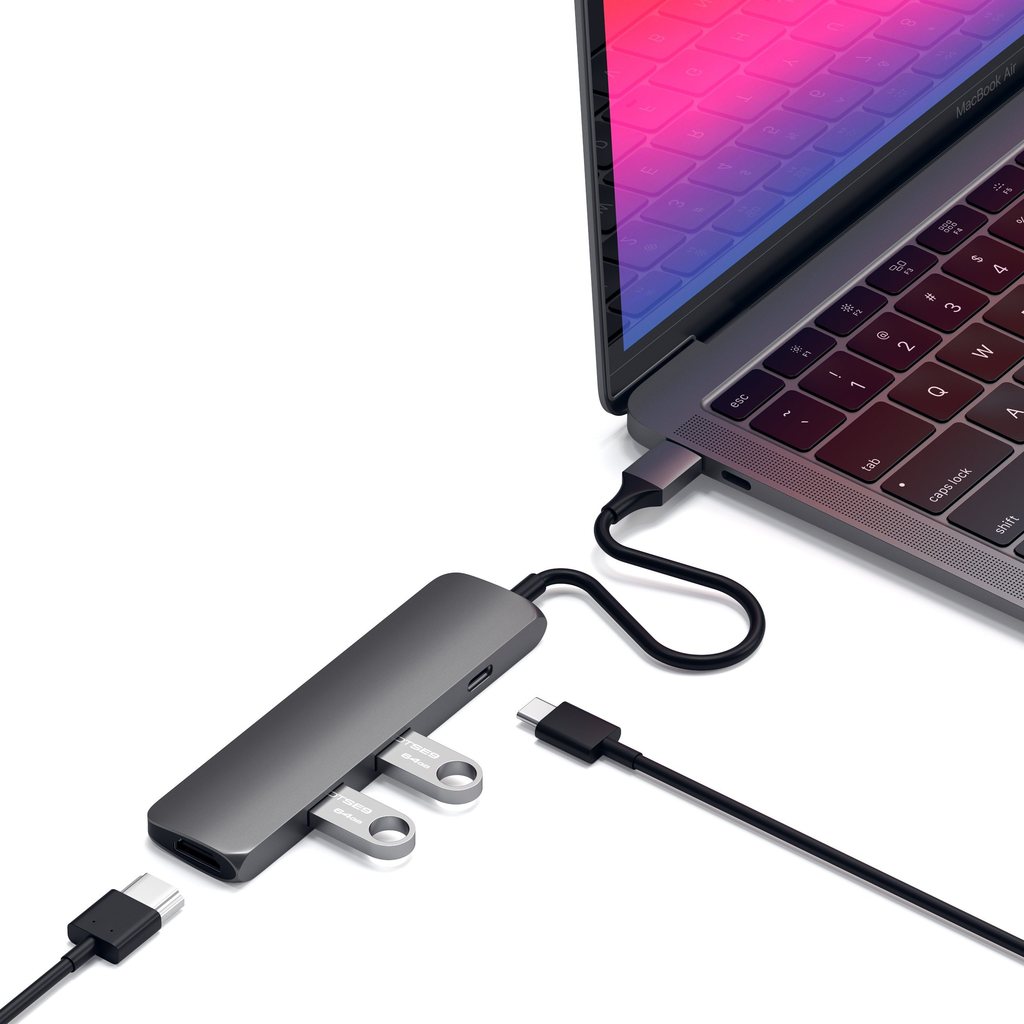 Satechi Slim, USB-C Hub adaptér - vesmírne šedý
