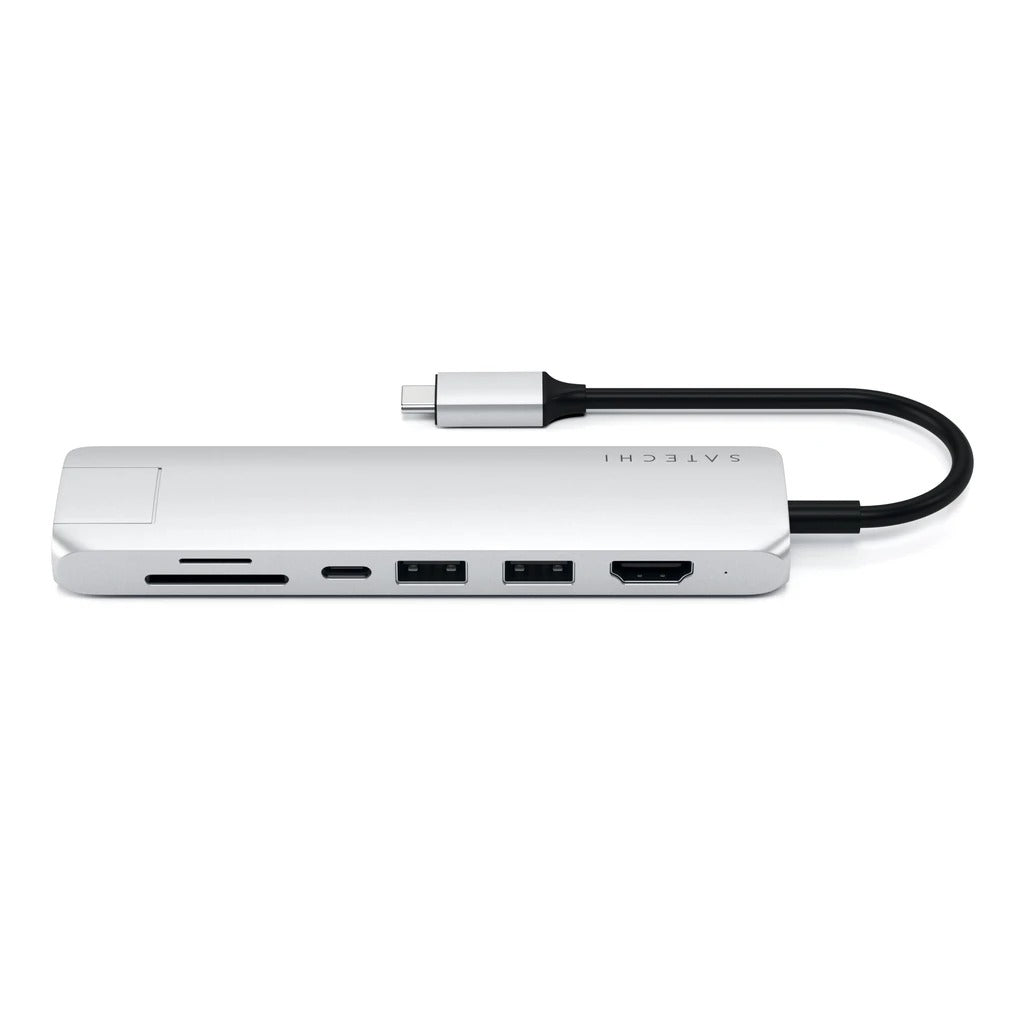 Satechi Slim Aluminum Type-C Multi-Port Adapter- strieborný