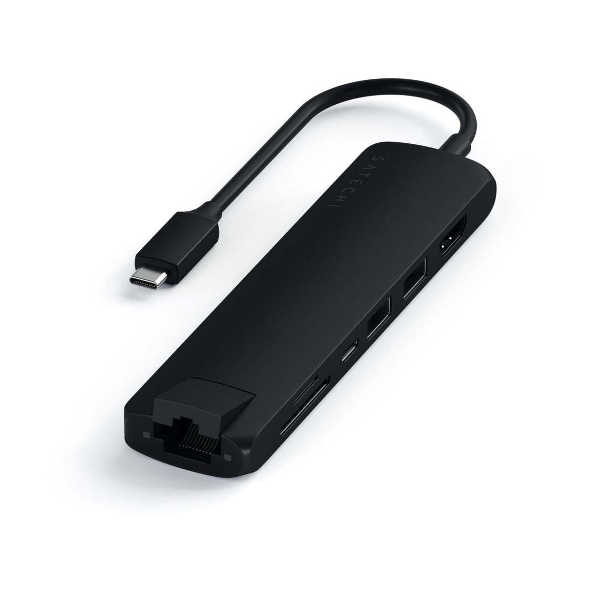 Satechi Slim Aluminum Type-C Multi-Port Adapter- čierny