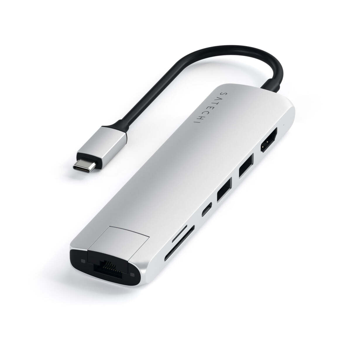 Satechi Slim Aluminum Type-C Multi-Port Adapter- strieborný