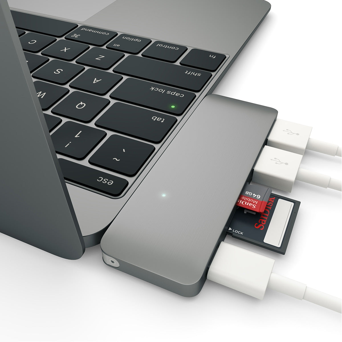 SATECHI USB-C PASS HUB s piatimi výstupmi - kozmicko sivý