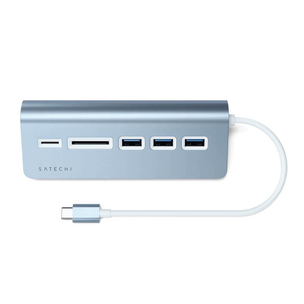 Satechi Aluminium Type-C USB Hub (3x USB 3.0,MicroSD) - Blue