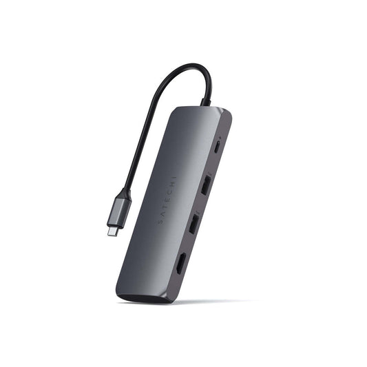 Satechi Aluminium USB-C Hybrid Multiport adapter (SSD Enclosure, HDMI 4K, 2 x USB-A 3.1 Gen 2 up to 10 Gbps) - Space Grey