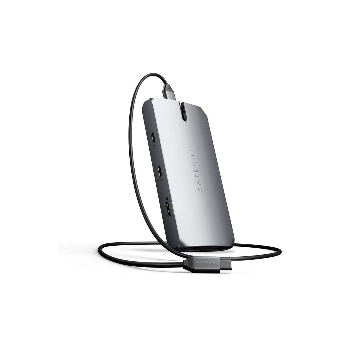 Satechi USB-C On the go Multiport adapter (1xUSB-C PD charging, 1x G.Ethernet,1x 4K HDMI,1x VGA,1x USB-A,1x USB-C, micro/SD) - Space Grey