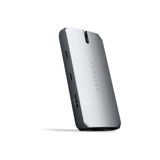 Satechi USB-C On the go Multiport adapter (1xUSB-C PD charging, 1x G.Ethernet,1x 4K HDMI,1x VGA,1x USB-A,1x USB-C, micro/SD) - Space Grey
