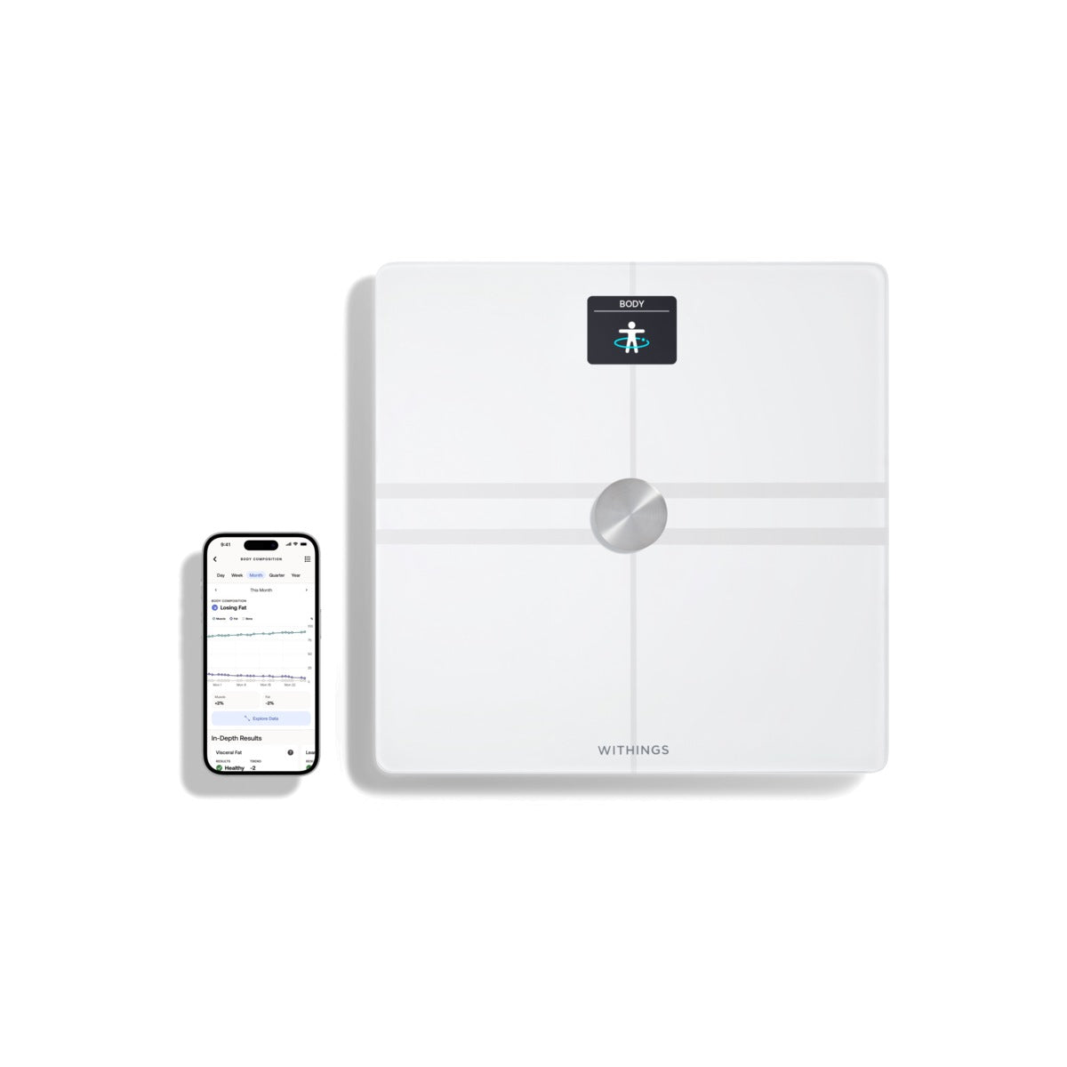 Smart Wi-Fi váha pre kompletnú telesnú analýzu Withings Body Comp - biela