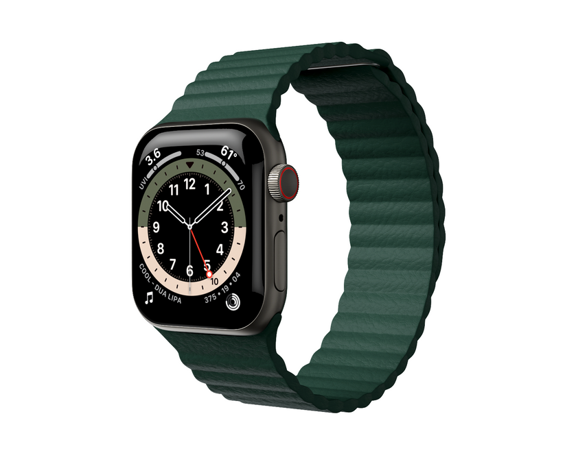 Next One Leaf Green Leather Loop 42/44mm For Apple Watch