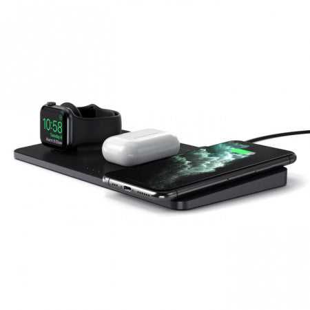 Satechi Trio Wireless Charging Pad (Apple Watch, Airpods, iPhone) - Čierna