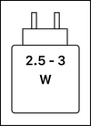 Nabíjanie cez USB-C: minimálny požadovaný výkon 2,5 W, výkon na dosiahnutie maximálnej rýchlosti nabíjania 3 W.