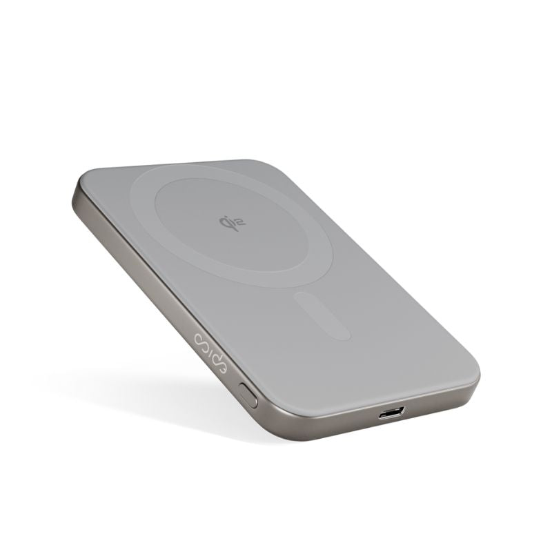 Bezdrôtová powerbanka Epico UltraPack Qi2 Slim 5000mAh Alu Mag+ EM51 - titánová