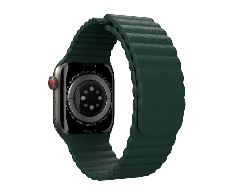 Next One Leaf Green Leather Loop 42/44mm For Apple Watch